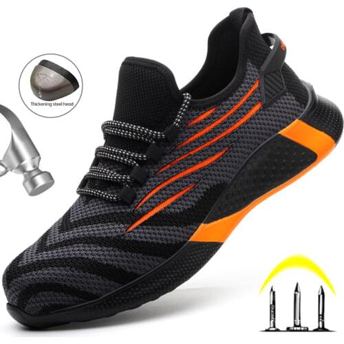 Air Mesh Safety Shoes Work Shoes Steel Toe Work Boots Safety Boots Comfort Work Sneakers Anti-smashing Men Boots Free Shipping