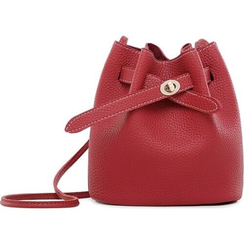 Fashion Luxury Handbag Women Bags Designer PU Crossbody Shoulder Bag Vintage Drawstring Bucket Messenger Bag Wide Lock