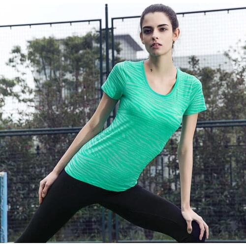 Women Quick Dry Sport Top Fitness Yoga T Shirt Short Sleeve Workout Sport T shirt Running T-shirt Size S M L Tshirt