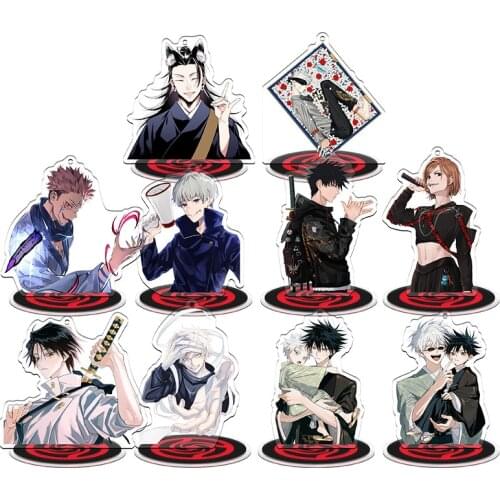 1 Pcs Kawaii Anime Jujutsu Kaisen Gojo Satoru Yuji Itadori Figure Stand Model Plate Holder Desk Decor Cosplay Fans Gifts Toys