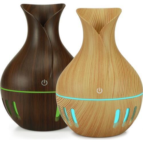 130ML Hot Sale Wooden cold Mist Humidifier Aroma Diffuser with LED,usb desktop air humidifier for office,room,bedroom