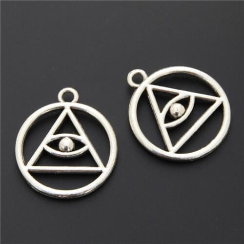 2pcs Silver Color Religious Triangle Eye Horus Eye Charms Handmade Jewelry Accessories DIY Jewelry Findings A2506