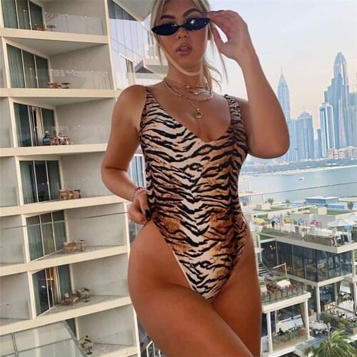 2020 New Sexy Tiger Pattern Leopard Print summer Swimsuit Bikini Swimwear Women Sexy Beachwear Female Backless Bathing Suit