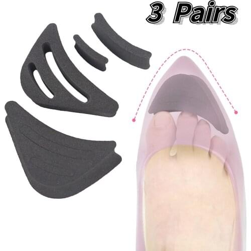 1 Pair Women High Heel Half Forefoot Insert Toe Plug Cushion Pain Relief Protector Big Shoes Toe Front Filler Adjustment Solid