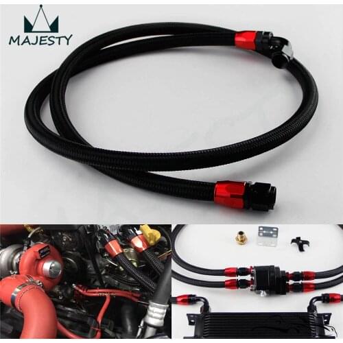 63" 8AN Nylon Steel Braided Oil/Fuel Line w/ Fitting Hose End Adapter