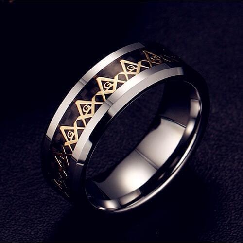 8mm Freemasons Ring Masonic Rings For Men Women Gold Silver Black 316L Stainless Steel Charms Freemasonry fashion Jewelry