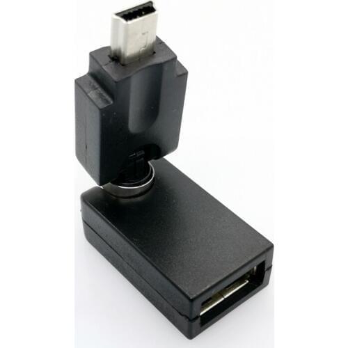Mini 5 Pin male To USB 2.0 female otg Type A Male 360 Degree Rotation Angle Adapter Extension Adaptor for MP3 players