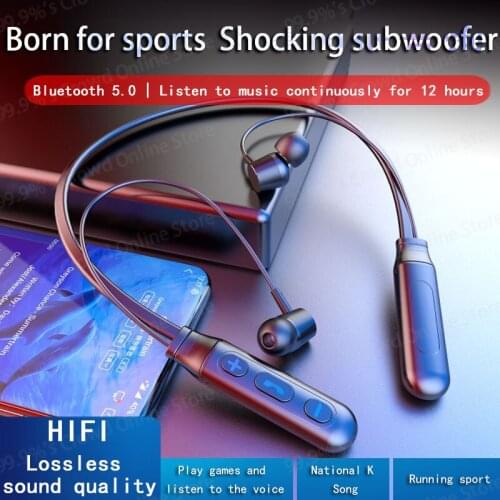 Bluetooth Wireless headphone 5.0 Stereo Running Sports bass-in-ear Magnetic neck-hanging Bluetooth headphone noise-reducing