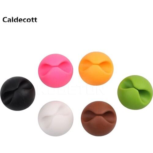 Caldecott 6pcs for Cable Clip Desk Tidy Organiser Wire Cord Lead USB Charger Holder For Home Office Secure Table For Home Office