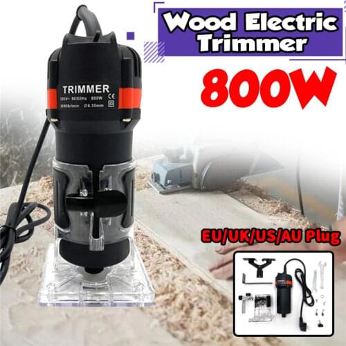 800W 30000rpm Wood Router Tool Combo Kit Electric Woodworking Machines Power Carpentry Manual Trimmer Tools With Milling Cutter
