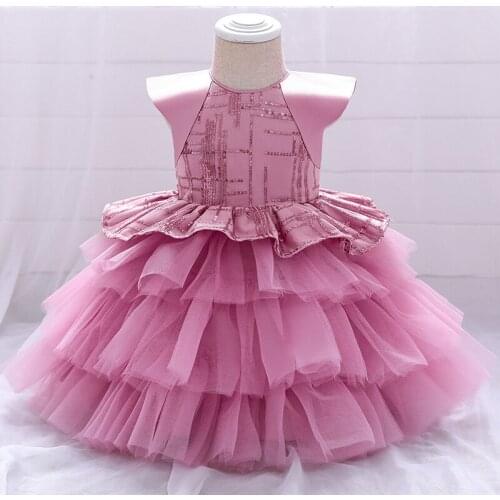 Kids Child Clothes 1st Birthday Dress For Baby Girl Baptism Lace Princess Dresses First Party Fluffy Tutu Dress Vestidos
