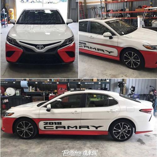For Toyota Camry 2018-2019 car stickers pull flower color strip VALON modified car sticker film appearance decoration