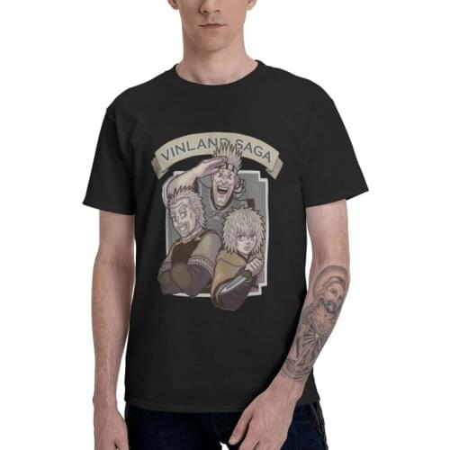 Vinland Saga Tshirt Men Leisure Tees Top Cotton T Shirt Short Sleeve Askeladd Anime Manga Thorfinn Otaku T-shirt Gift Idea Merch