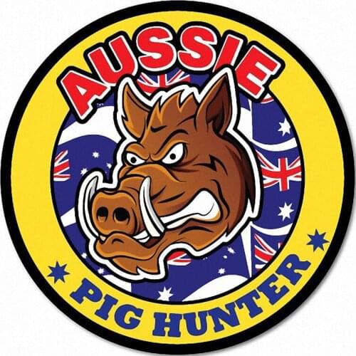 S50303# 10/13/15/17CM Personality PVC Decal Aussie Pig Boar Hunter Waterproof Car Sticker on Motorcycle Laptop Decorative