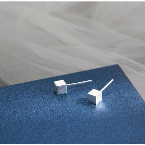 Korea Geometry Square Stud Earrings for Women Girls Silver Colour Cute Elegant Fashion Jewelry Personality Gift Wholesale price