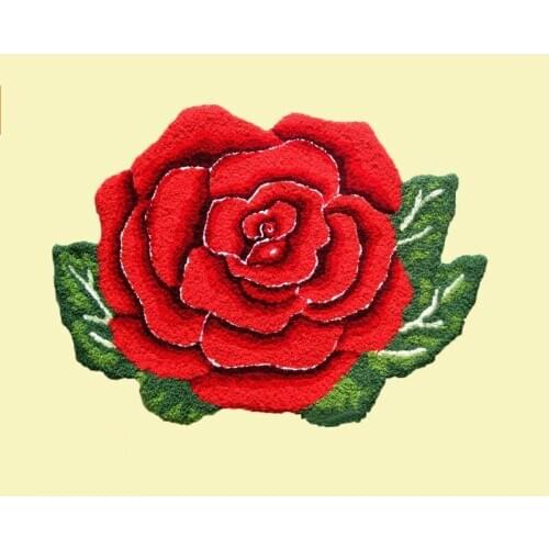 Rose flower shaped rug/Mat/Carpet tapetes tapis for wedding/bedside/bedroom Machine washable rugs mat 80*60cm