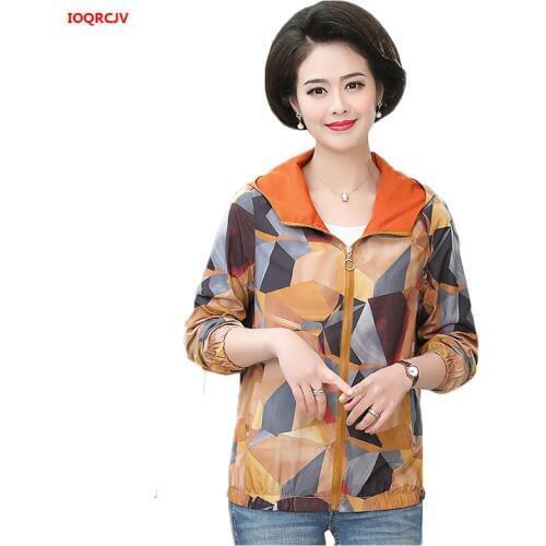 Two Side Wear Female Jacket New Autumn Spring Print Long Sleeve Basic Coat Women Plus Size Hooded Windbreak Zipper Jacket W999