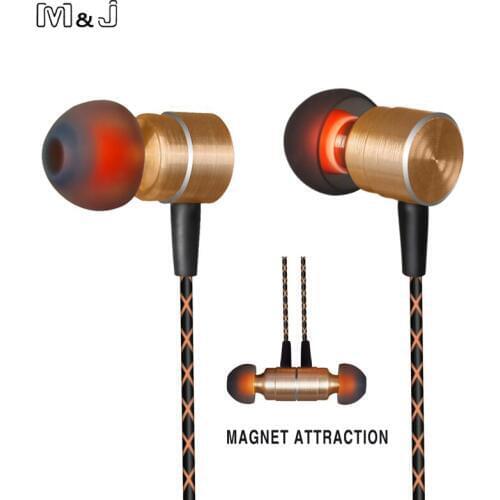 M&J X41M Magnetic Earphones HIFI Fever In-ear Earphone Sport Headset Heavy Bass Earbuds Virulent Vocals WIth Microphone