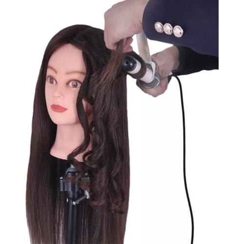 24"Great Mannequin Head With Hair Maquiagem Dolls 70% Human Hair Mannequins For Sale Nice Hairdressing Head Dummy Training Head