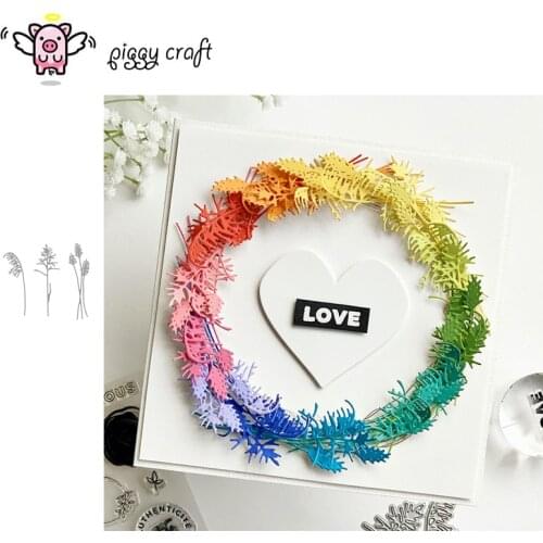 Piggy Craft metal cutting dies cut die mold Leaf strip decoration Scrapbook paper craft knife mould blade punch stencils dies