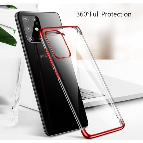 Fashionable Simple Phone Cases For Samsung Note 20 Ultra Note 10 Plus 8 9 M31 A7 A8 A9 Electroplating Soft TPU Transparent Cover