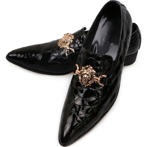 Summer New pattern Man Low help Crocodile pattern Pointed shoes luxurious Grace Office shoes Wedding shoes Business Mens Shoes