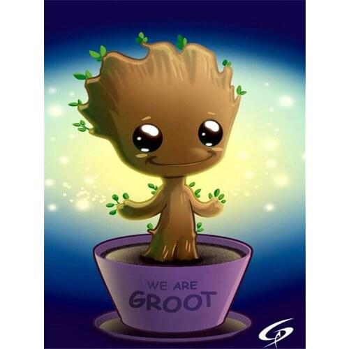DIY 5D Diamond Painting Set Marvel Groot Cross Stitch Full Drill Embroidery Mosaic Art Picture Of Rhinestones Home Decoration
