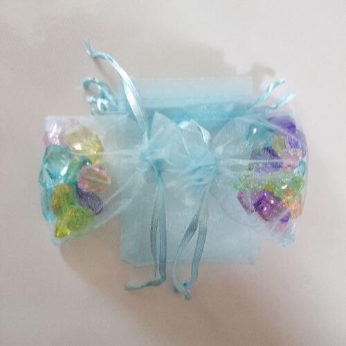 Sky Blue Organza Bag 100pcs Jewelry Packaging Display Jewelry Pouch Gift Bags Wed Drawstring Bag Woman Gift Storage Display Bags