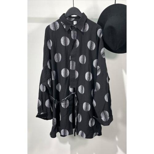 Owen seak Men Casual Shirt Gothic Mens Clothing Hip Hop Tops Tees Autumn Oversized High Streetwear Long Sleeves Black Shirt