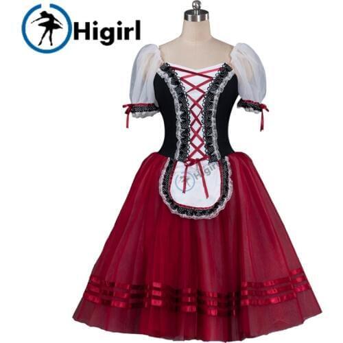 Girls burgundy giselle ballet tutu dresses brown ballerina dress kids pink Romantic ballet tutu dressBT8904E