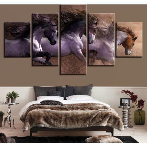 Full Square/Round Drill 5D DIY diamond painting 5pc horse Pictures mosaic Diamond Embroidery Wall Arts J0898