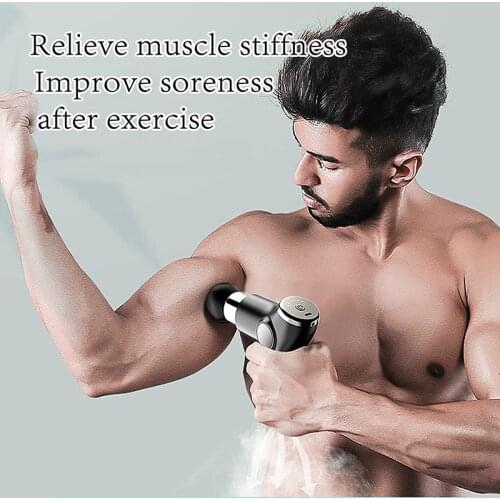 New LCD Mini 32 gears Fascia Gun Portable USB Rechargeable Massage Gun Deep Tissue Percussion Muscle Massager Fitness Equipment