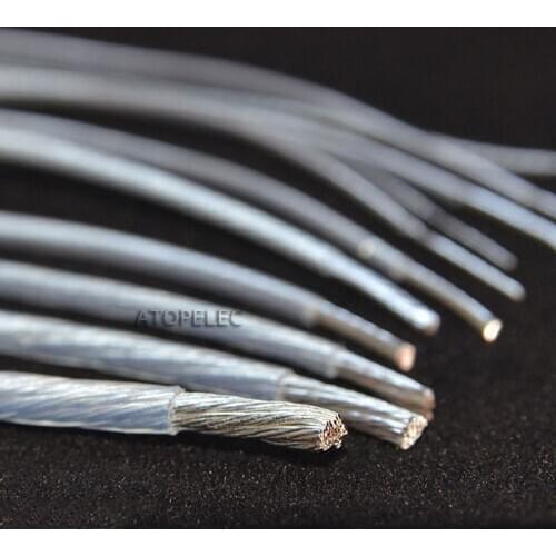 Silver Plated FEP Wire High Purity OFC Copper Cable HiFi Audio Speaker Headphone DIY 10/11/13/14/15/18/20/22/24/26/28/30 AWG