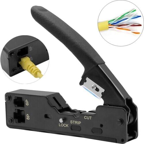 Rj45 Crimper Network Tools Connector Crimping Plier 6p8p Cable Stripper Cutter Wire Cutting Pressing Coaxial Cable Crimping Tool