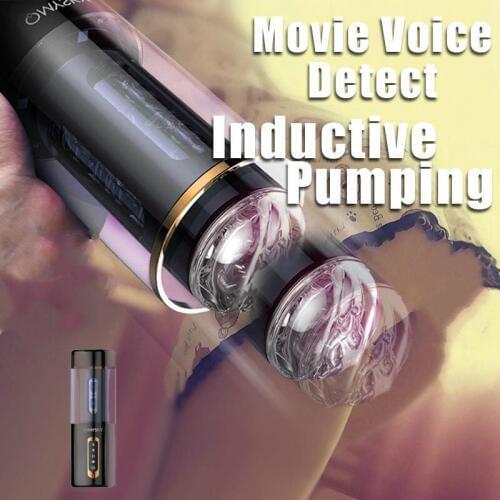 Sex toy omysky handsfree power sucking automatic mouth masturbator aircraft vacuum cup for men