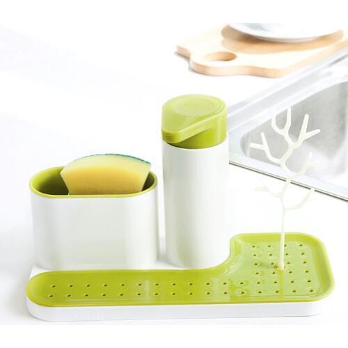 Sink Aid Self Draining Sink Tidy Set Caddy Self Draining Sink Tidy Sink Aid Organizer Brush Sponge Cleaning Cloth Holder