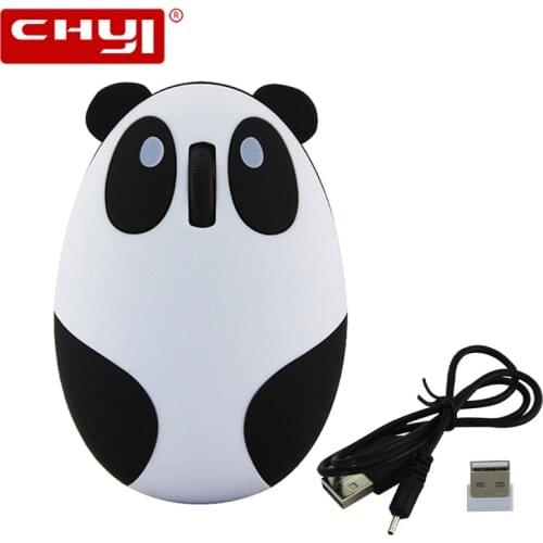 2.4GHz Wireless Mouse Cute Panda Model USB Computer Mice With Charging Cable For PC Desktop Laptop
