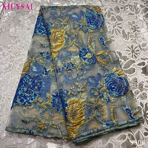XIUYSAI 2020 Hot Selling Brocade Lace Fabrics High Quality French Tulle Lace Fabric Brocade Fabric for Nigerian Party Dress S506