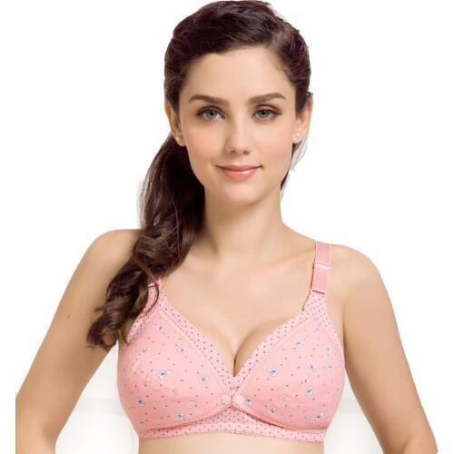 Womens Cotton Maternity Front Button Nursing Bra Breastfeeding Bra Butterfly Print