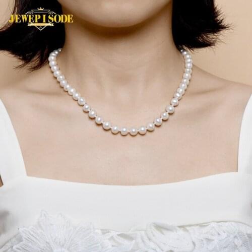 PANSYSEN New Classic 100% 925 Sterling Silver Strand Freshwater Pearls Necklaces for Women Girls Wedding Engagement Fine Jewelry