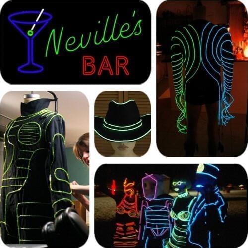 1M Flexible Neon Light EL Electro Luminescent Wires Car Decoration House Club Holiday Party Decor Cosplay Dress
