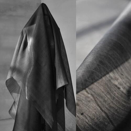 1 Meter 100% Silk Double Palace Veil-transparent and Wide, Profile Dress, Gown, Gown Special Fabric, Black
