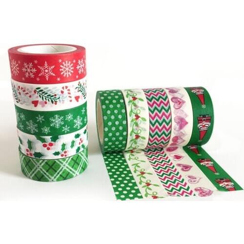 1 PC Washi Tape Set Stickers 1.5*10 Meter Scrapbooking Masking Tape Tools Christmas Photo Album DIY Decorative Tapes