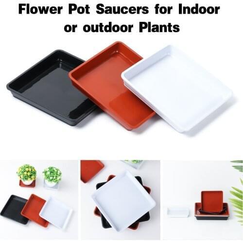 1PC Durable Plant Saucer Drip Trays Plastic Tray Saucers Indoor Outdoor Garden Flower Pot Square Home Garden Supplies