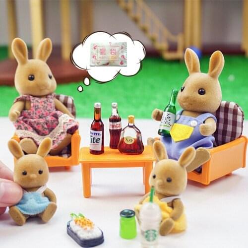 100pc Blind Bag Random Miniature Food 1:12 Dollhouse Accessories Forest Animal Family Coke Simulation Food Surprise Gift For Kid