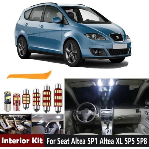 11Pcs Canbus Error Free LED Interior Light Bulb Kit For Seat Altea 5P 5P1 5P5 5P8 XL 2004-2015 Dome Reading Lights