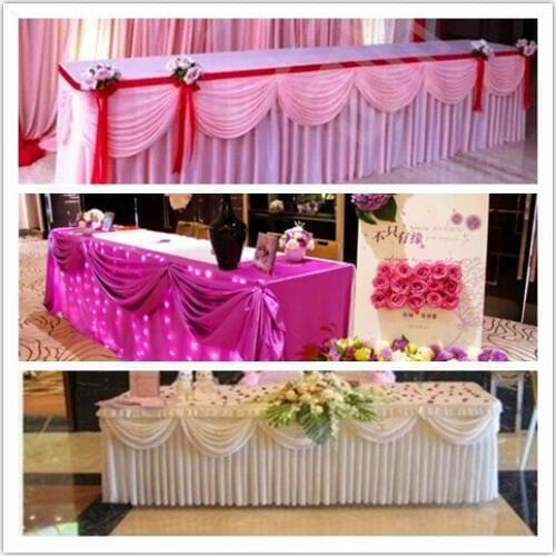 13.1ft(W)*31.5"(H) luxury Tablecloth wedding table skirt banquet table skirt with swag table cover wedding table swag