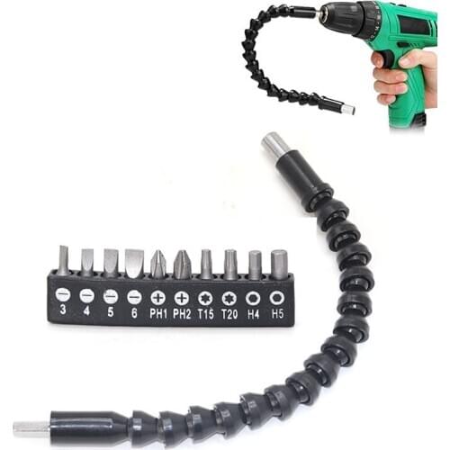 2PCS 290mm Flexible Shaft Tool Electronics Drill Screwdriver Bit Holder Connect Link Multitul Hex Shank Extension Snake Bit