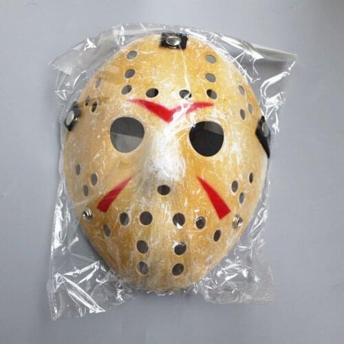 250pcs/lot Black Friday NO.13 Jason Voorhees Freddy hockey Festival Party Full Face Old Yellow 100gram PVC For Halloween