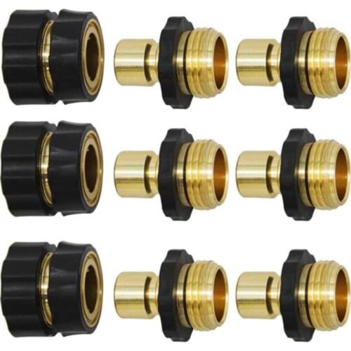 3/4 Inch Garden Hose Connector,Garden Hose Quick Connect Fittings, Male And Female Quick Release Garden Hose Connector